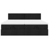 vidaXL Ottoman-Bett mit Matratzen & LEDs Schwarz 200x200 cm Stoff
