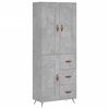 vidaXL Highboard Betongrau 69,5x34x180 cm Holzwerkstoff