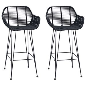 vidaXL Barstuhl 2 pcs 55 x 52 x 92 cm Rattan und Eisen