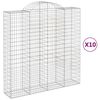 vidaXL Gabionen mit Hochbogen 10Stk. 200x50x200/220cm Verzinktes Eisen