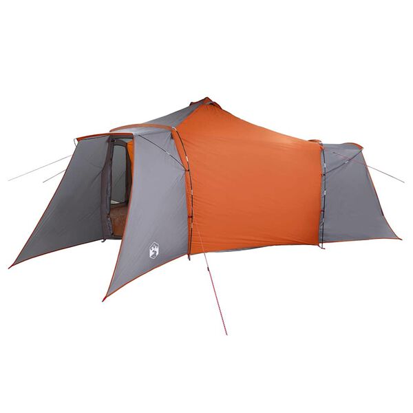 vidaXL Tipi Zelt mit Dach Grau und Orange 492 x 492 x 275 cm Stoff