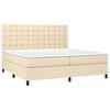vidaXL Boxspringbett mit Matratze & LED Creme 200x200 cm Stoff
