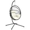 vidaXL H&auml;ngesessel Ei-Design mit St&auml;nder Beige Rattan und Stahl
