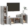 vidaXL 4-tlg. TV-Schrank-Set Betongrau Holzwerkstoff