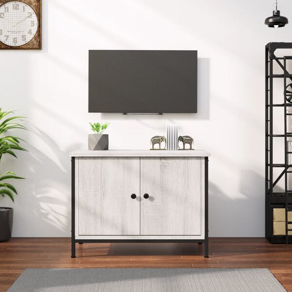 vidaXL TV-Schrank mit Türen Grau Sonoma 60x35x45 cm Holzwerkstoff
