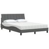 vidaXL Bett mit Matratze "Hanko" Dunkelgrau 140x200 cm Stoff