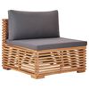 vidaXL 6-tlg. Garten-Lounge-Set mit Kissen Dunkelgrau Massivholz Teak