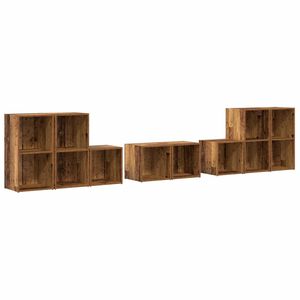 vidaXL TV-Schrank Set Wandmontiert 8 pcs Altholz Holzwerkstoff