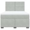 vidaXL Boxspringbett mit Matratze Hellgrau 140x190 cm Samt