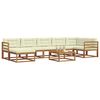 vidaXL Outdoor-Sofagarnitur mit Kissen 8 pcs Natur und Creme
