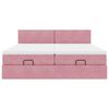 vidaXL Ottoman-Bett mit Matratzen & LEDs Rosa 200x200 cm Samt