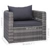 vidaXL 9-tlg. Garten-Lounge-Set mit Kissen Poly Rattan Grau