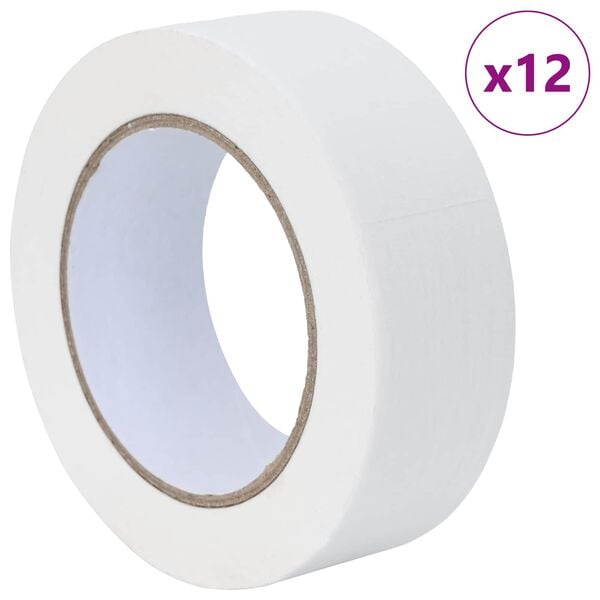 vidaXL Malerklebeb&auml;nder 12 pcs Wei&szlig; 38mm x 50m Papier