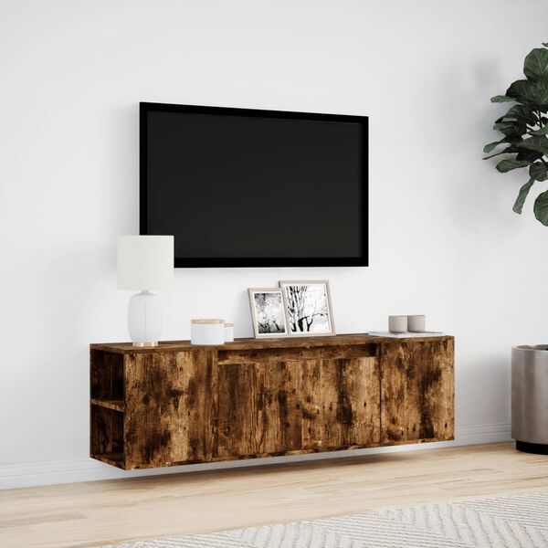 vidaXL TV-Wandschrank mit LED-Beleuchtung R&auml;uchereiche 135x31x39,5 cm