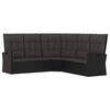 vidaXL 4-tlg. Garten-Lounge-Set mit Kissen Schwarz Poly Rattan