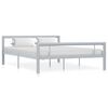 vidaXL Bettgestell Grau und Wei&szlig; Metall 120x200 cm