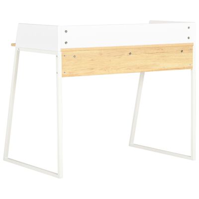 vidaXL Schreibtisch Weiß und Eiche 90x60x88 cm