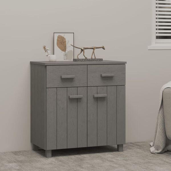 vidaXL Sideboard HAMAR Hellgrau 79x40x80 cm Massivholz Kiefer