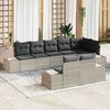 vidaXL Gartensofa-set mit Speicher 8 pcs Hellgrau Poly Rattan