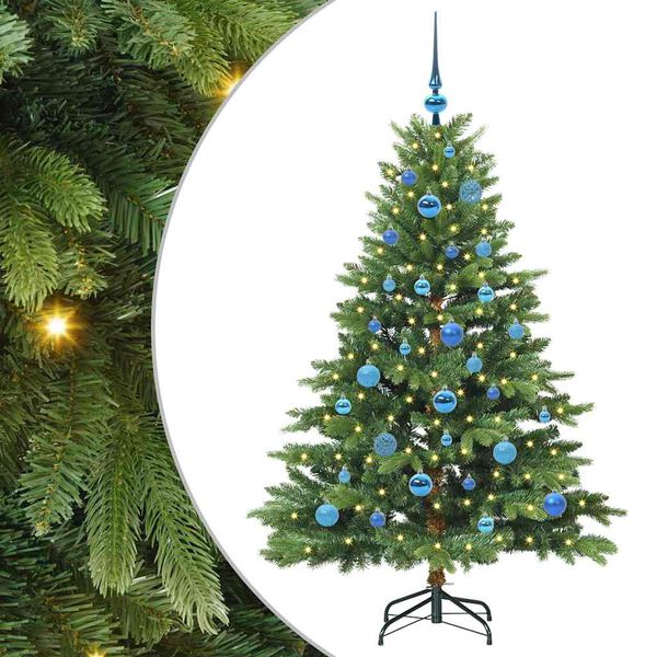 vidaXL K&uuml;nstlicher Weihnachtsbaum mit 150 LEDs Gr&uuml;n 150 cm PE und PVC