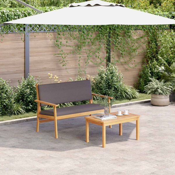 vidaXL Gartensofa-set mit Kissen 2 pcs Anthrazit Massivholz Akazie