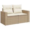 vidaXL 11-tlg. Garten-Sofagarnitur mit Kissen Beige Poly Rattan