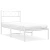 vidaXL Bettgestell mit Kopfteil Metall Wei&szlig; 80x200 cm