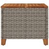 vidaXL Gartentisch Grau 45x45x37 cm Poly Rattan Akazienholz