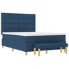 vidaXL Boxspringbett mit Matratze mit Kopfteil Blau 160 x 200 cm Stoff