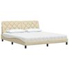 vidaXL Bett mit Matratze Creme 180x200 cm Stoff
