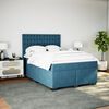 vidaXL Boxspringbett mit Matratze Blau 140x200 cm Samt