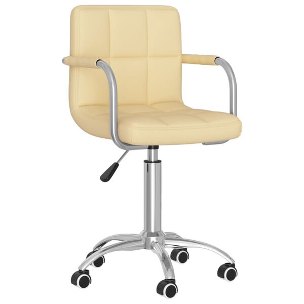 vidaXL Esszimmerst&uuml;hle 4 Stk. Drehbar Creme Kunstleder