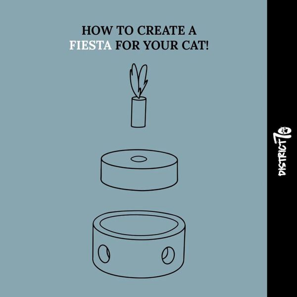 DISTRICT70 Katzenspielzeug FIESTA aus Karton Wei&szlig;-Braun