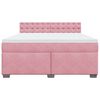 vidaXL Boxspringbett mit Matratze Rosa 180x200 cm Samt