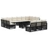 vidaXL Gartensofa-set 14 stk. Schwarz und Cremewei&szlig; Poly-Rattan