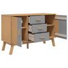 vidaXL Sideboard OLDEN Grau und Braun 114x43x73,5 cm Massivholz Kiefer