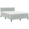 vidaXL Boxspringbett mit Kopfteil Hellgrau 140 x 200 cm Samt