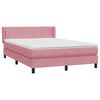 vidaXL Boxspringbett mit Matratze Rosa 140x220 cm Samt