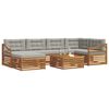 vidaXL Outdoor-Sofagarnitur mit Kissen 7 pcs Nat&uuml;rlich und Hellgrau