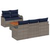 vidaXL Gartensofa-set 6 stk. Grau Poly-Rattan