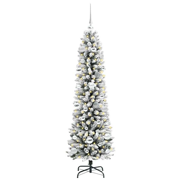 vidaXL Künstlicher Weihnachtsbaum mit 150 LEDs mit Ständer Weiß 150 cm