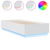 vidaXL Bettgestell mit LED Wei&szlig; 90x200 cm Holzwerkstoff