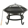 vidaXL 2-in-1 Feuerschale und Grill mit Sch&uuml;rhaken 56x56x49 cm Stahl