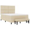 vidaXL Boxspringbett mit Matratze Creme 160 x 200 cm Stoff