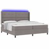 vidaXL LED Boxspringbett mit Matratze Taupe 200 x 200 cm Stoff