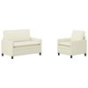 vidaXL Sofa Set 2 pcs Creme Stoff