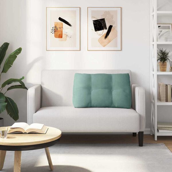 vidaXL R&uuml;ckenkissen Meergr&uuml;n 80 x 24 x 50 cm Samt