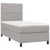 vidaXL Boxspringbett mit Matratze & LED Hellgrau 100x200 cm Stoff