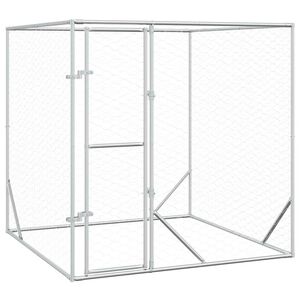 vidaXL Outdoor-Hundezwinger Silbern 2x2x2 m Verzinkter Stahl
