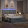 vidaXL Ottoman-Bett mit Matratze & LEDs Hellgrau 180x200 cm Stoff